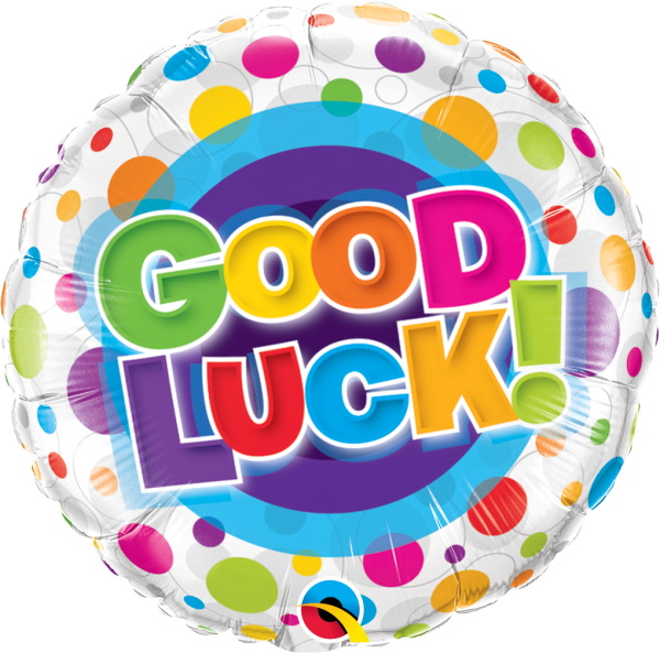 Folienballon Good Luck Colorful Dots
