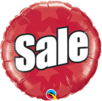 Folienballon Sale rund rot