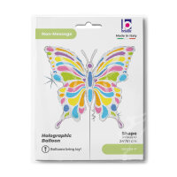 Folienballon Schmetterling pastell holographic