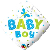 Folienballon Baby - Boy Dots and Butterfly