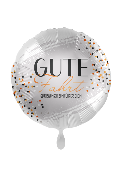 Folienballon Gute Fahrt Glitter