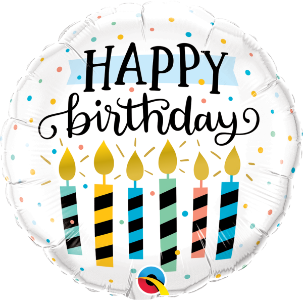 Folienballon HBD - Birthday Candles & Dots