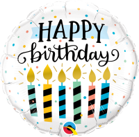 Folienballon HBD - Birthday Candles & Dots