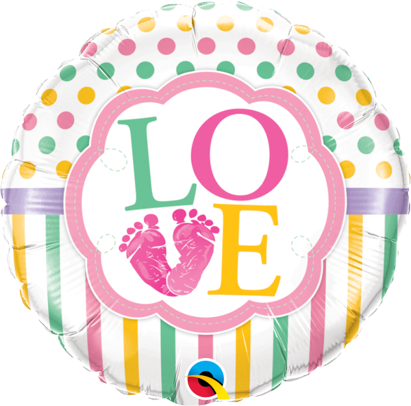 Folienballon BABY - Girl LO(FEET)E