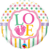 Folienballon BABY - Girl LO(FEET)E