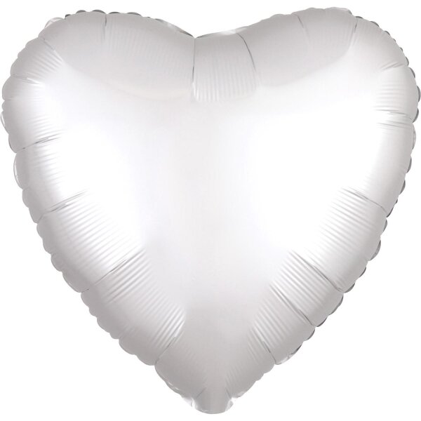 Folienballon SC - Herz weiß satin luxe