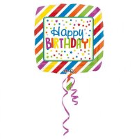 Folienballon HBD - Square Stripes & Dots