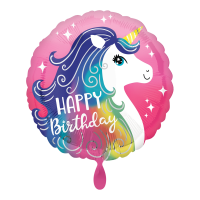 Folienballon Pink Unicorn Happy Birthday