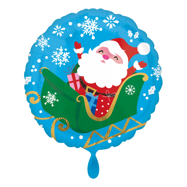Folienballon XMAS - Happy Santa in Sleigh