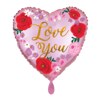 Folienballon Satin Love You Painted Floral