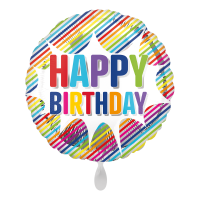 Folienballon Birthday Striped Burst