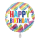 Folienballon Birthday Striped Burst