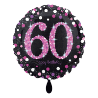 Folienballon HBD - Zahl 60 Sparcling Birthday Celebration...