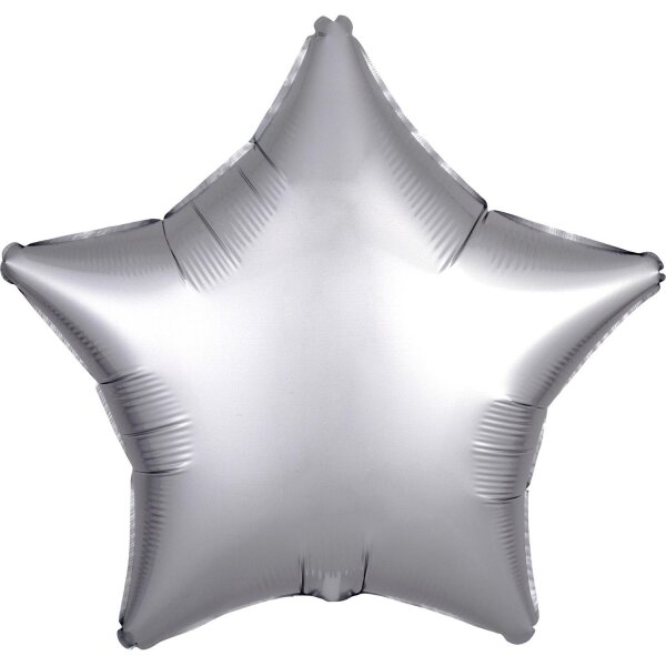 Folienballon SC - Stern Silber satin Luxe