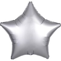 Folienballon SC - Stern Silber satin Luxe