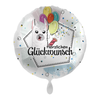 Folienballon HGW - Lama Herzlichen Glückwunsch