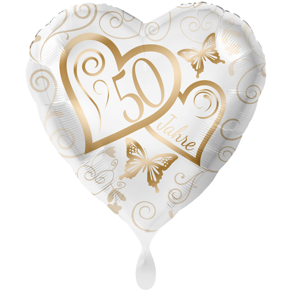 Folienballon Herzen 50 Jahre groß