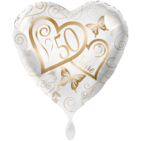 Folienballon Herzen 50 Jahre groß