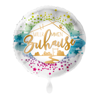 Folienballon Willkommen Zuhause Sterne