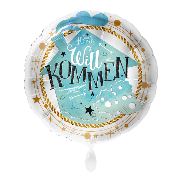 Folienballon Willkommen Haus