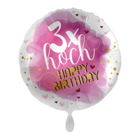 Folienballon 3x hoch Happy Birthday