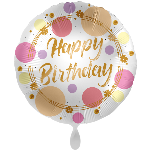Folienballon HBD - Shiny Dots Birthday groß