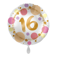Folienballon Zahl 16 Shiny Dots