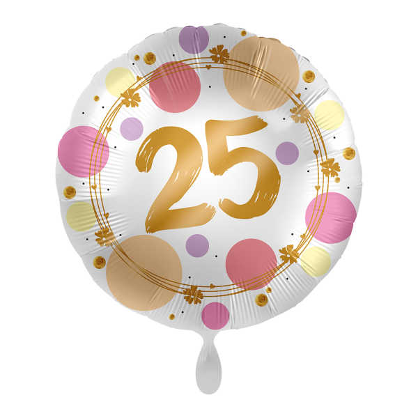 Folienballon Zahl 25 Shiny Dots