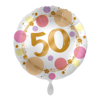 Folienballon Zahl 50  Shiny Dots