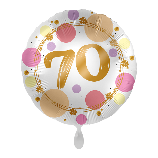 Folienballon Zahl 70 Shiny Dots