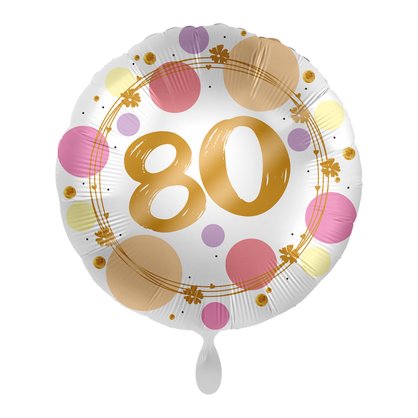 Folienballon Zahl 80 Shiny Dots