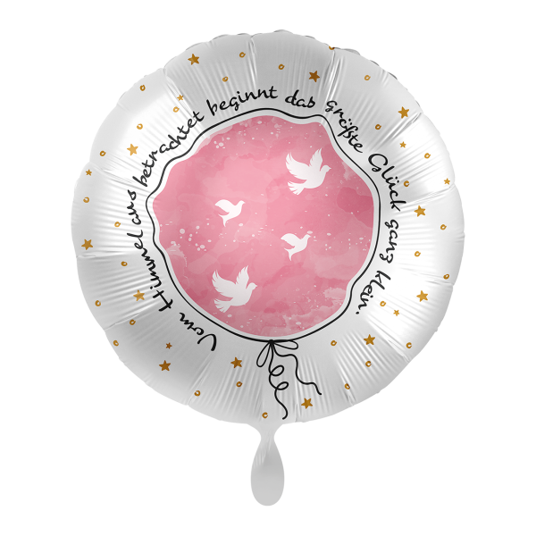 Folienballon Taufe - Kleines großes Glück Rosa