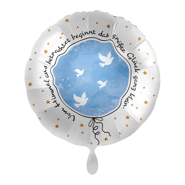 Folienballon Taufe - Kleines großes Glück Hellblau