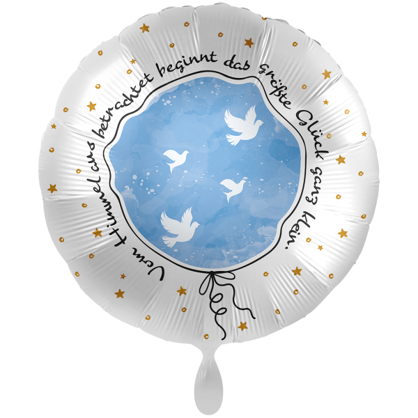 Folienballon Taufe - Kleines großes Glück Hellblau groß