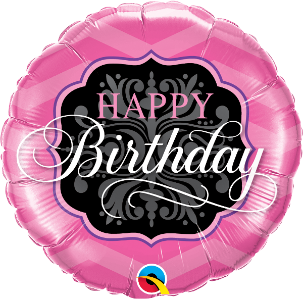 Folienballon HBD - Birthday Pink und Black