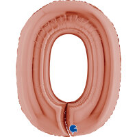 Folienballon Zahl 0 - rose gold