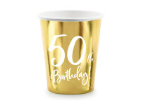 Pappbecher Zahl 50 gold glänzend
