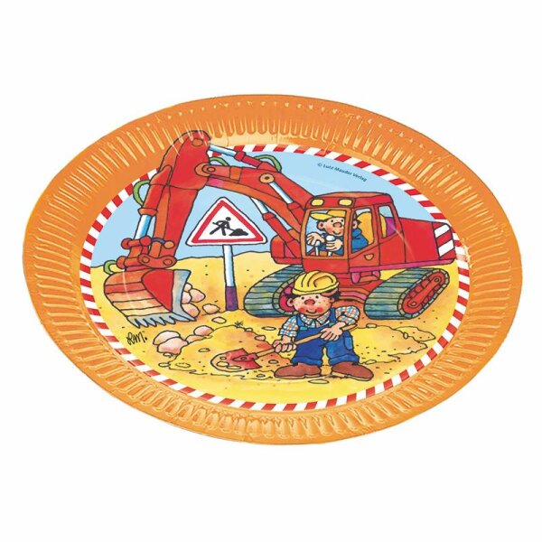 Pappteller Baustelle - Bagger