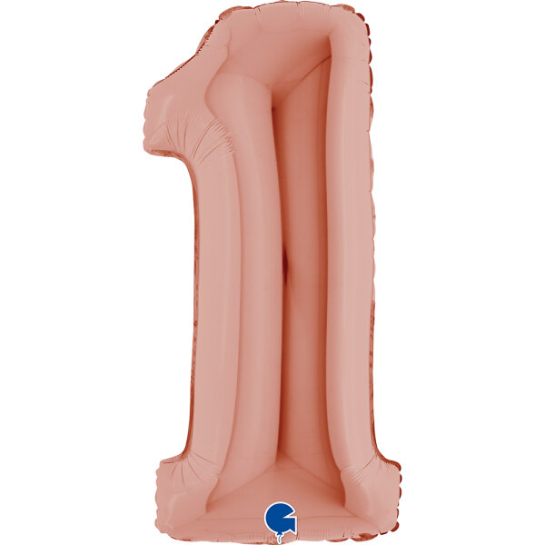 Folienballon Zahl 1 - rose gold
