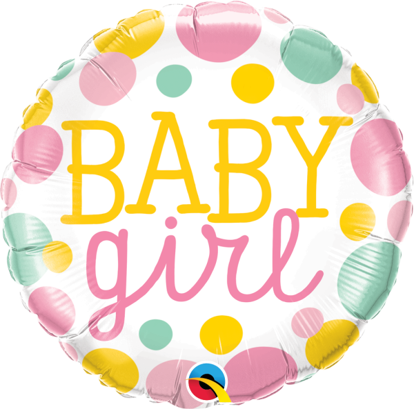 Folienballon Baby Girl Dots