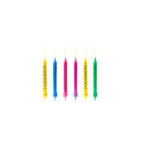 Kuchenkerzen bunt mit Punkten