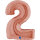 Folienballon Zahl 2 - rose gold