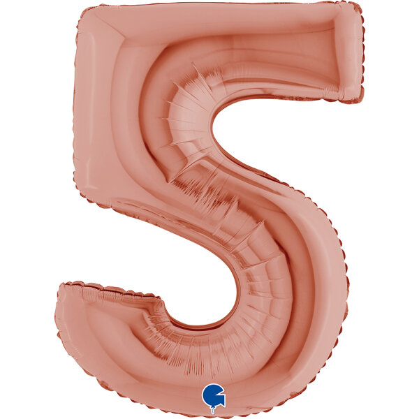 Folienballon Zahl 5 - rose gold