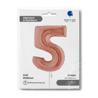 Folienballon Zahl 5 - rose gold