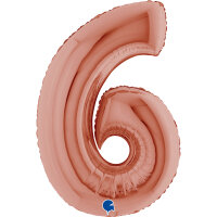 Folienballon Zahl 6 - rose gold