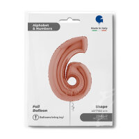 Folienballon Zahl 6 - rose gold
