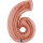 Folienballon Zahl 6 - rose gold