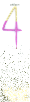 Wunderkerze Zahl 4 Bi-Color gold/pink