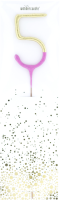 Wunderkerze Zahl 5 Bi-Color gold/pink