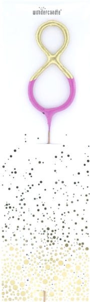 Wunderkerze Zahl 8 Bi-Color gold/pink